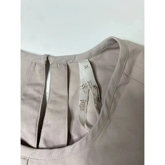 MELISSA McCARTHY Seven7 Light Pink Front Tie 3/4 Sleeve Blouse Womens Size 3X - Picture 3 of 6